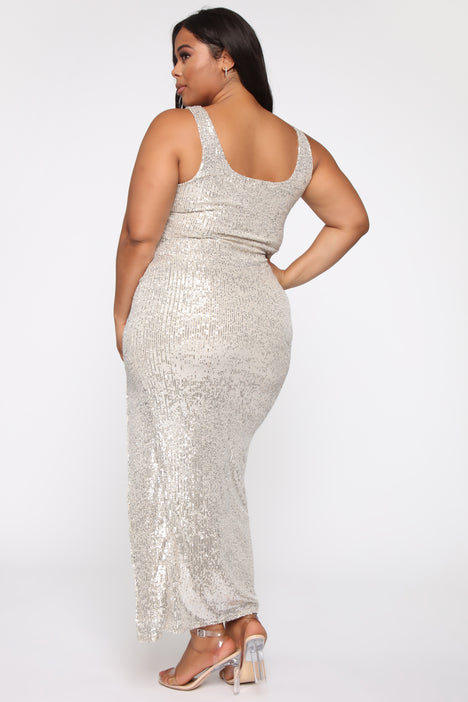 Family Affair Sequin Dress Silver Fashion Nova Dresses