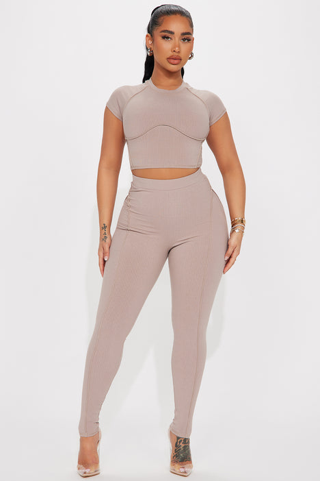 Lacey Snatched Legging Set - Heather Grey