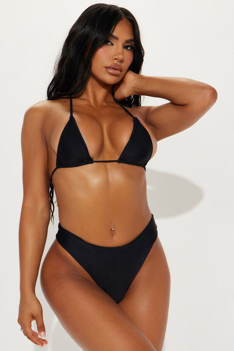 Maui Mid Rise Cheeky Bikini Bottom - Black