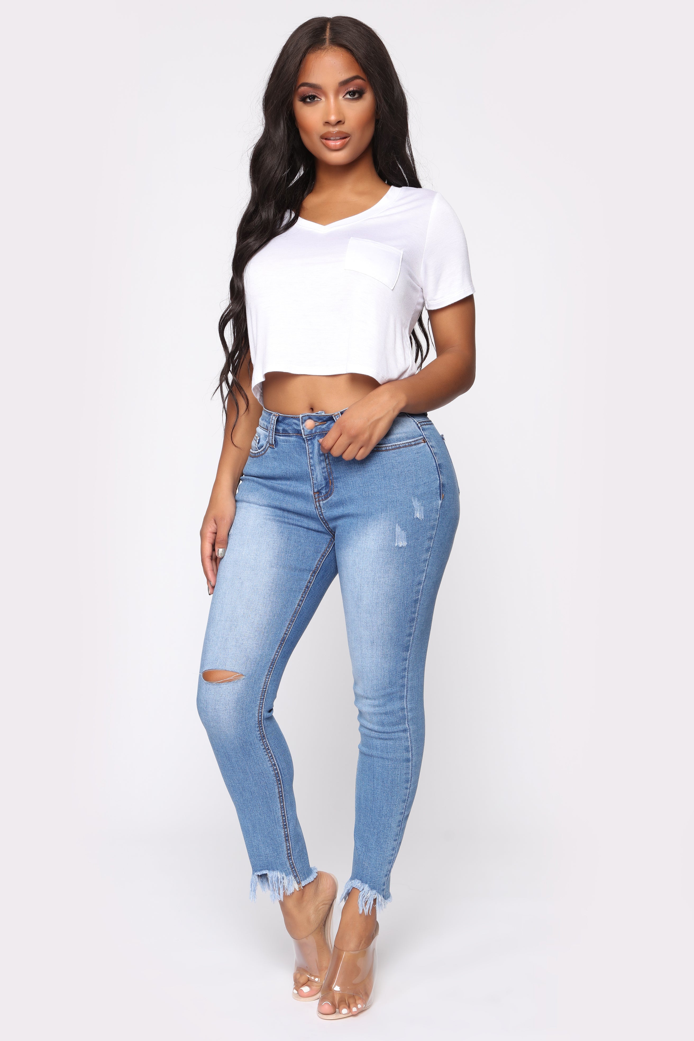 Lina Skinny Jeans Medium Blue Wash Fashion Nova Jeans