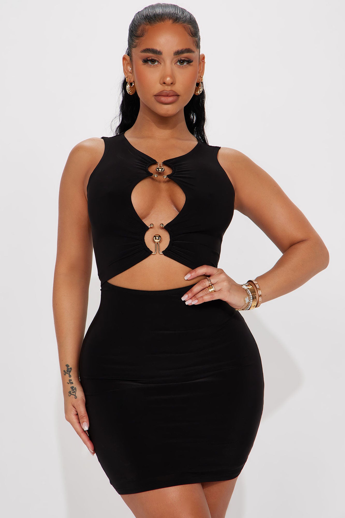 Cut out sale black mini dress
