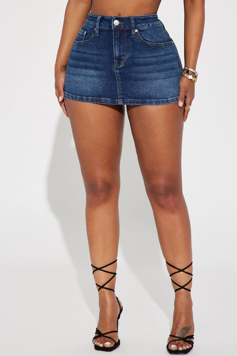 Denim mini best sale skirt fashion nova