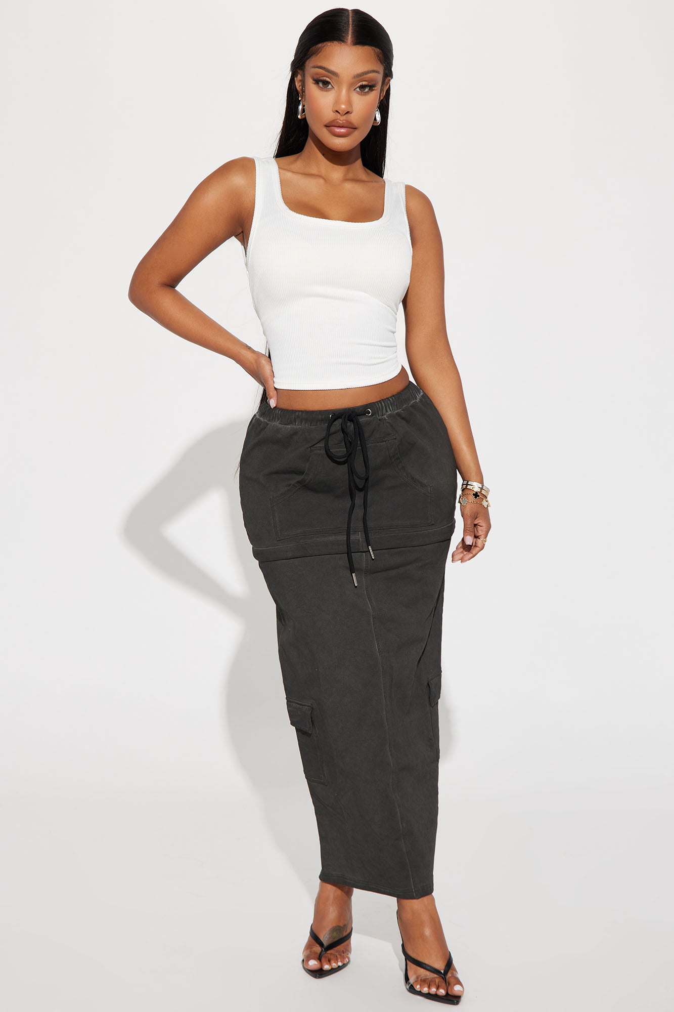 It's A Mood Washed Convertible Skirt - Black Wash | Fashion Nova