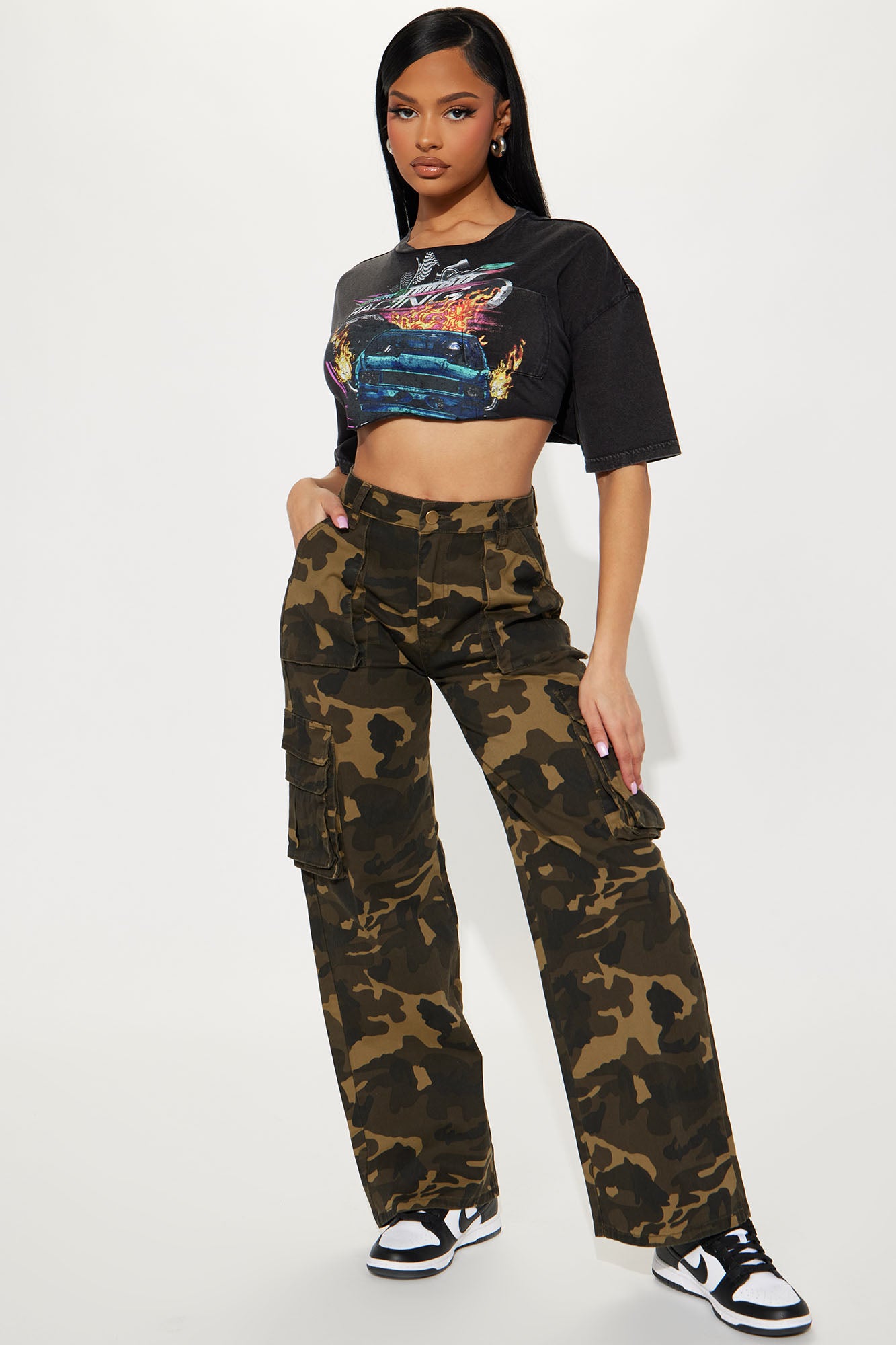 No Catching Feelings Camo Cargo Pant - Camouflage