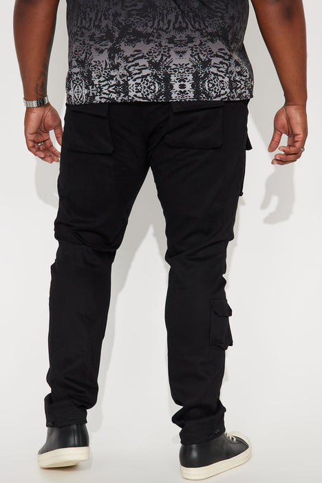 Fashion nova black cargo pants sales