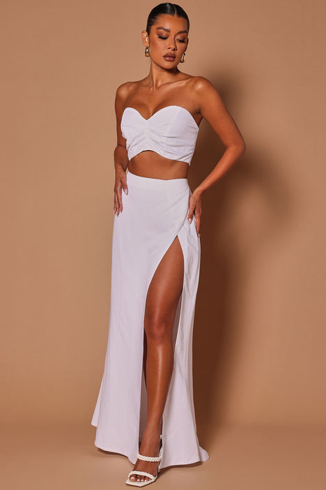 Marissa Linen Maxi Skirt White