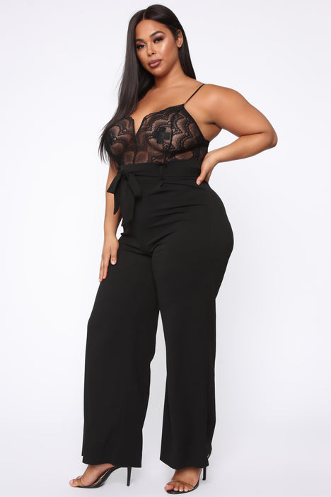 Rooftop date lace jumpsuit fashion nova top