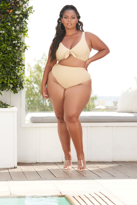 Beachy Summer Strappy 2 Piece Bikini Nude Fashion Nova