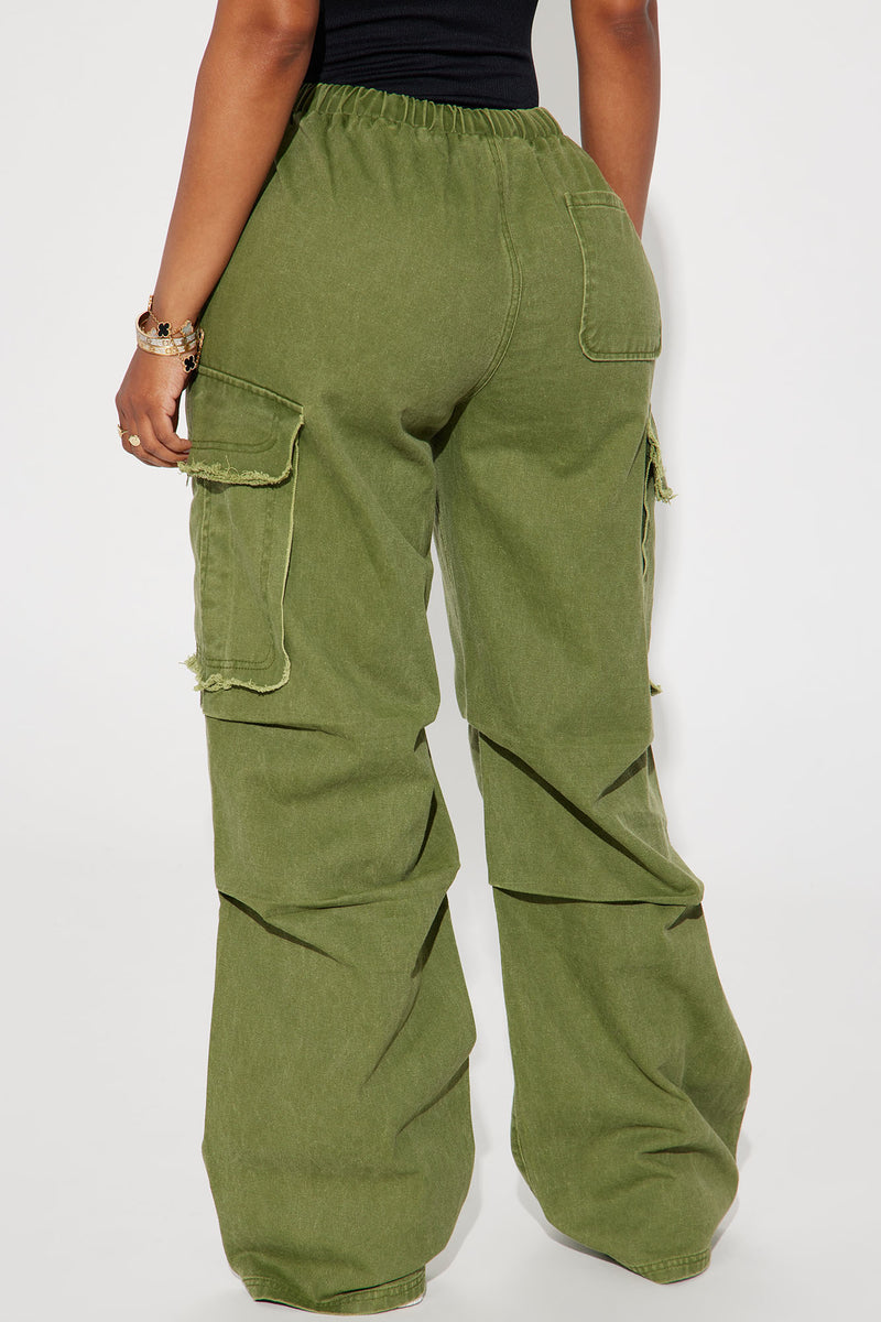 Chill Out Oversized Cargo Pant - Olive | Fashion Nova, Pants | Fashion Nova