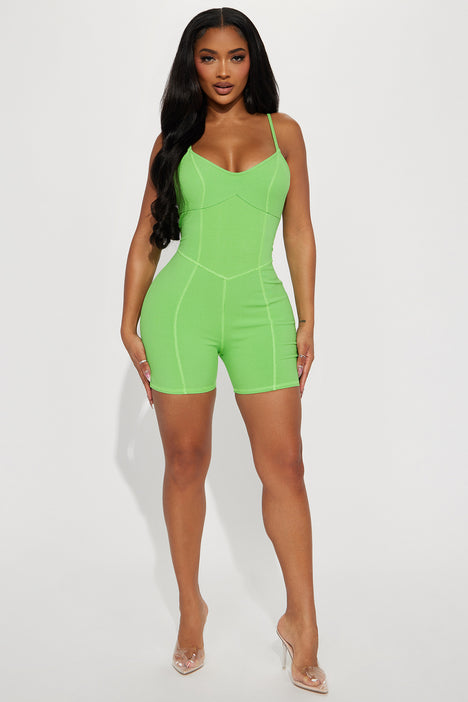 Neon green romper fashion nova outlet