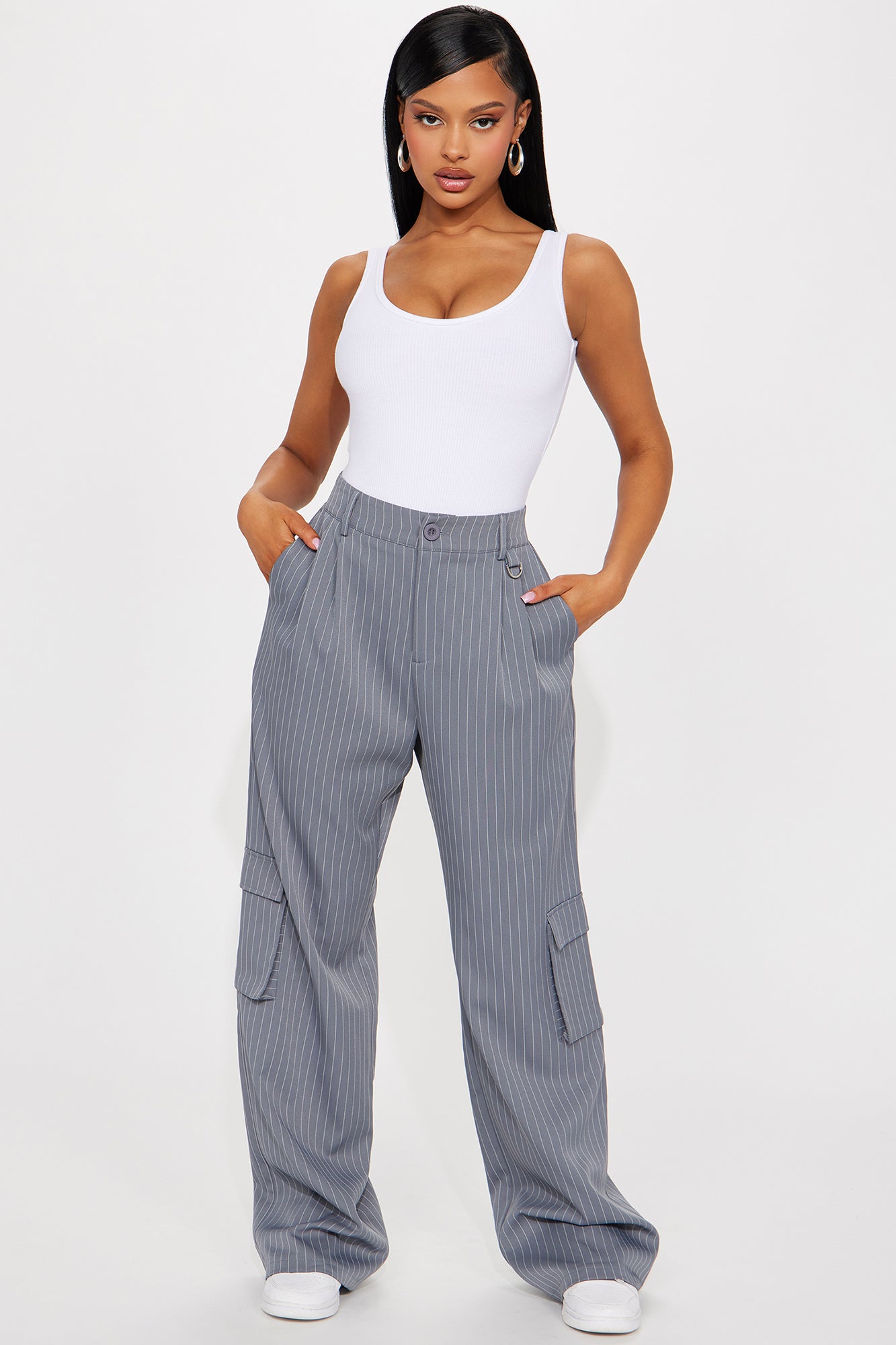 Pinstripe cargo trousers 2025