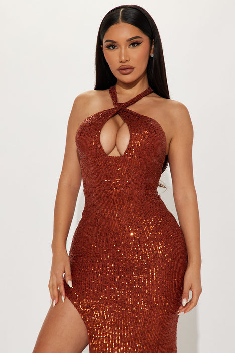 Copper clearance glitter dress