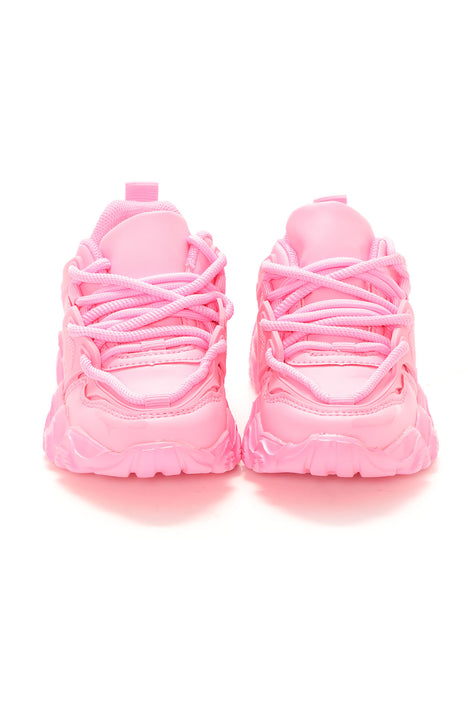 Kids' Mini Werk It Out Sneakers in Pink Size 3 by Fashion Nova