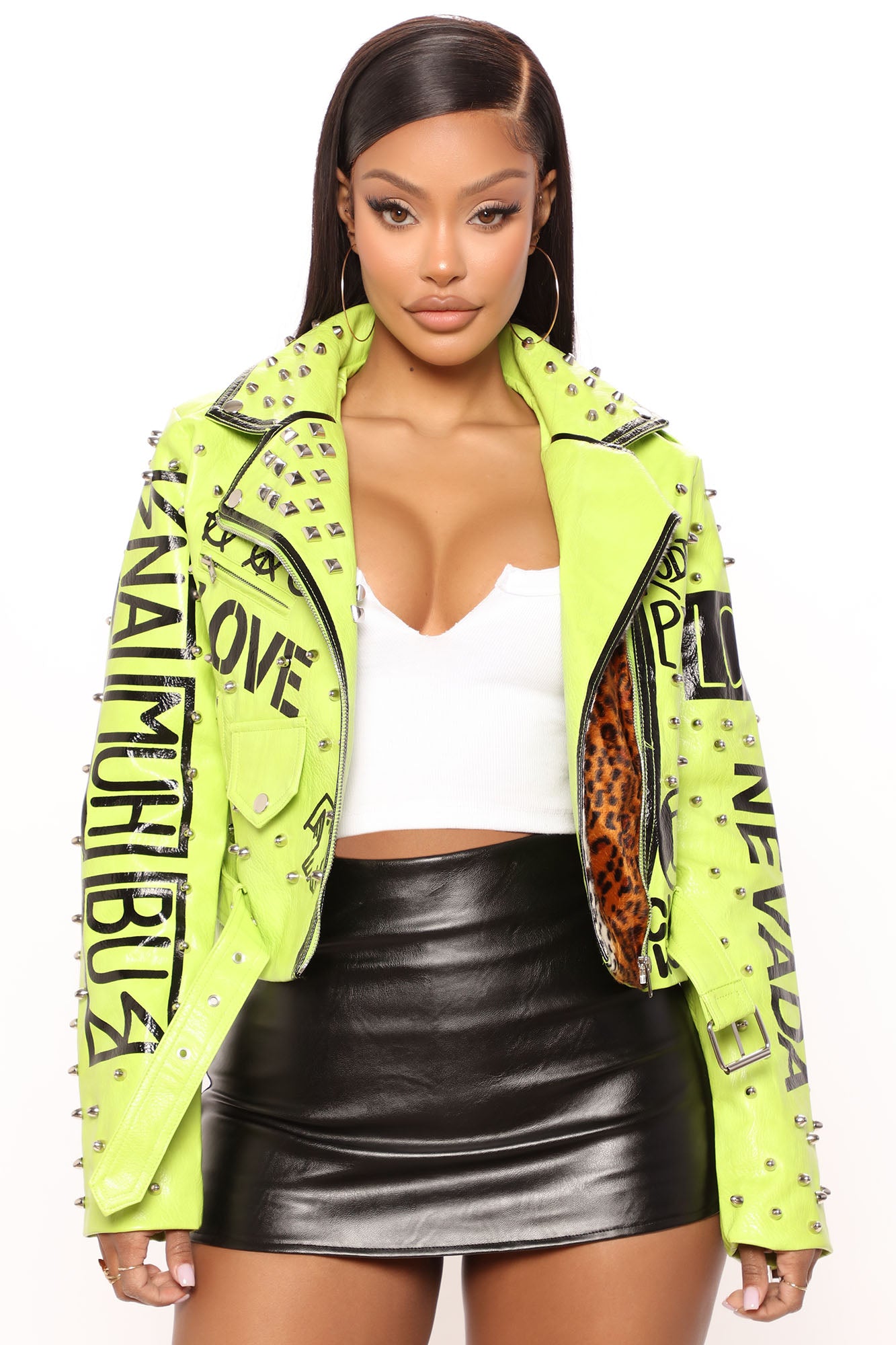 Lime green biker jacket hotsell