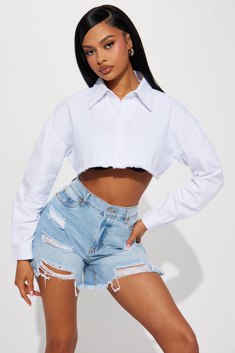 Vanya Cropped Shirt - White