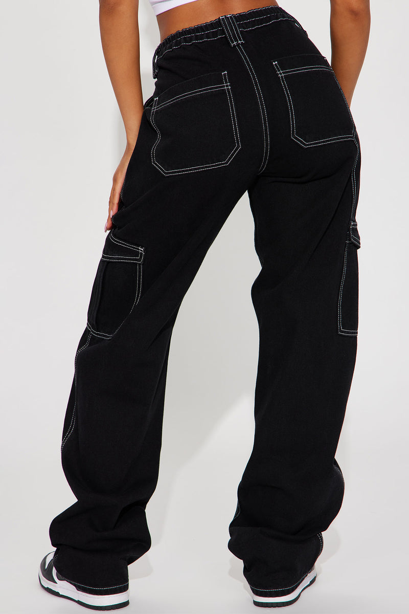 Tall Give Me A Break Cargo Carpenter Jeans - Black | Fashion Nova ...