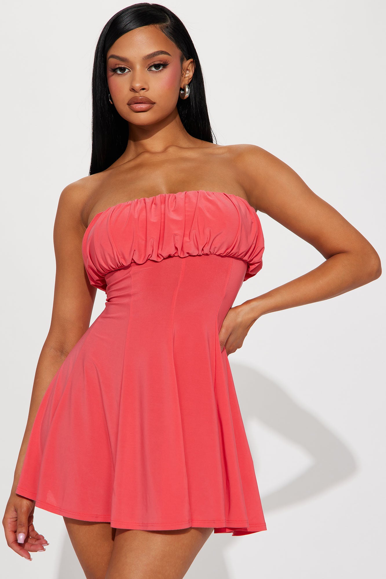 Hot pink fit discount and flare dress