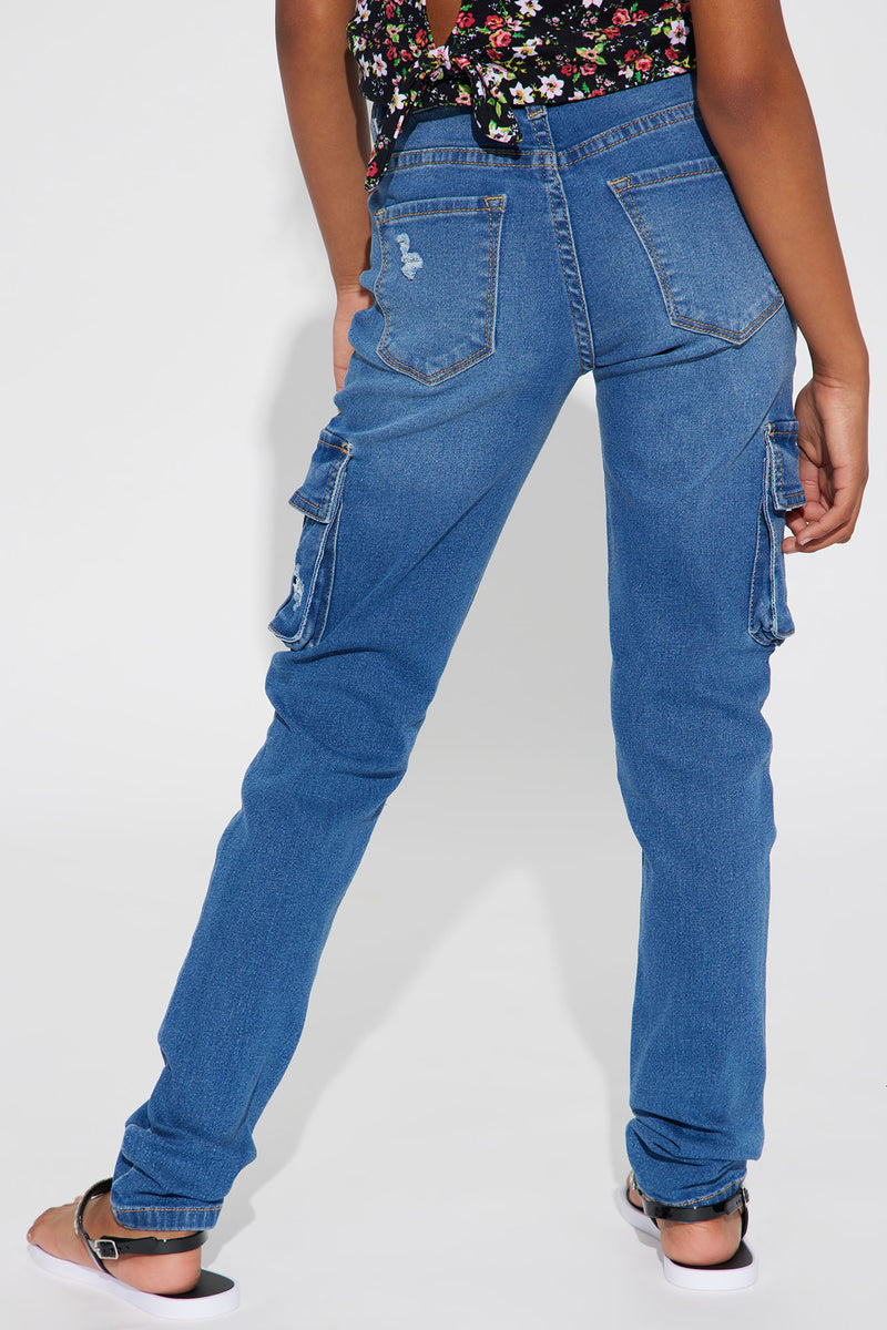 Mini Liah Cargo Jeans - Medium Wash | Fashion Nova, Kids Pants & Jeans ...