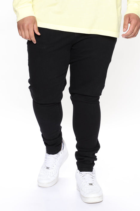 Cornell Stacked Skinny Flare Jeans - Black