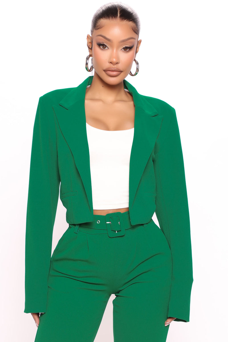 Talia Cropped Blazer - Kelly Green | Fashion Nova, Jackets & Coats ...