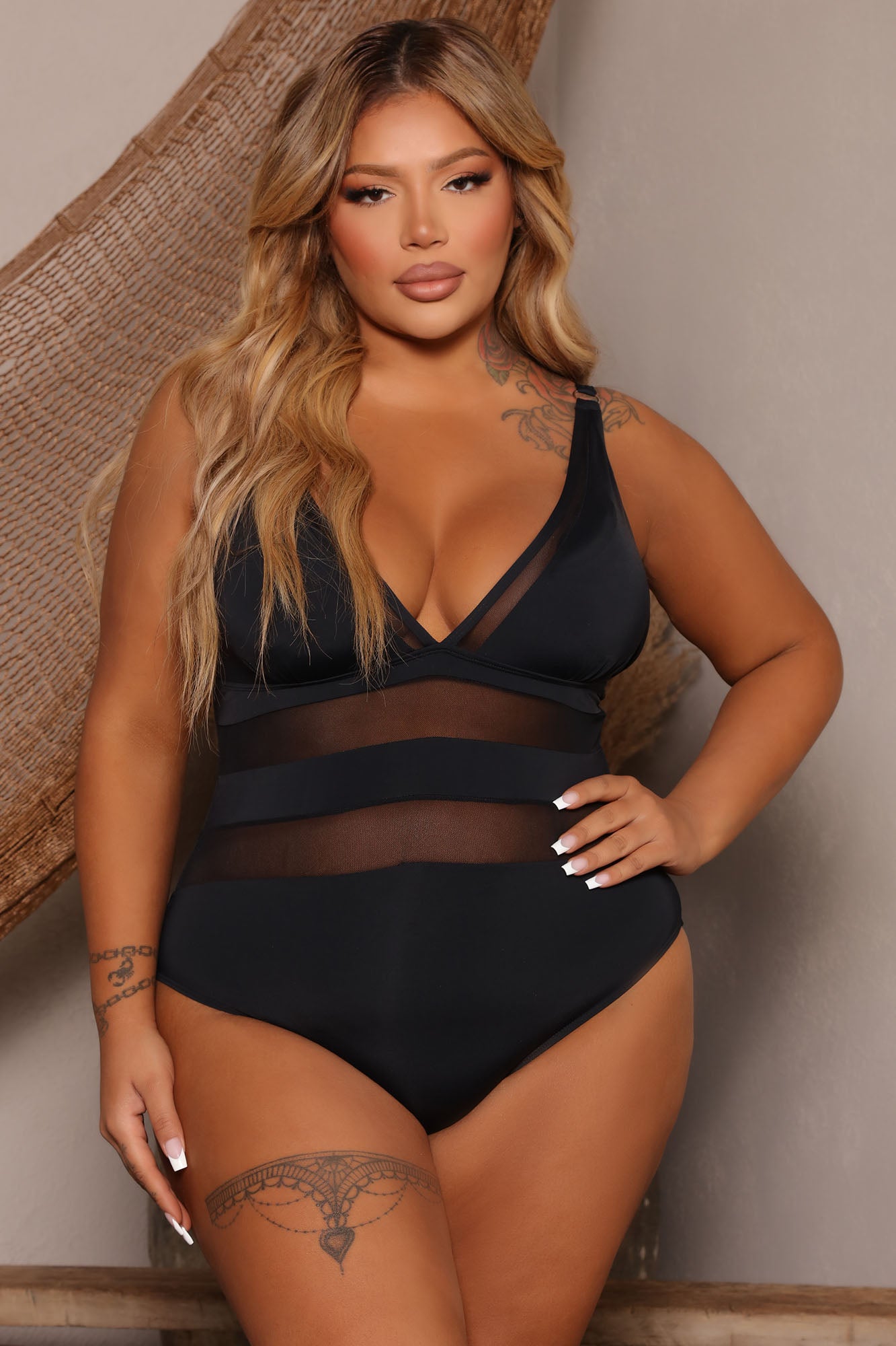 Tropical Queen One Piece Swimsuit Black