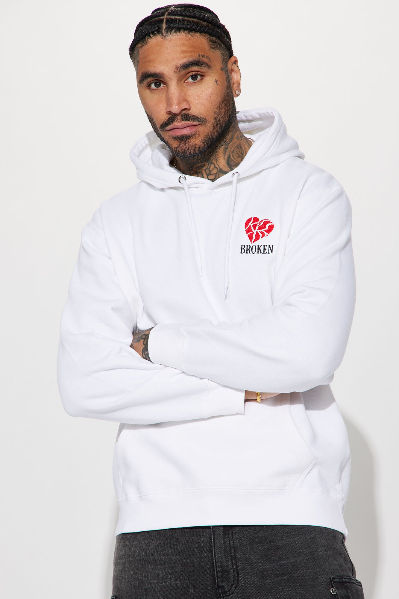 Broken heart outlet embroidered hoodie sweatshirt