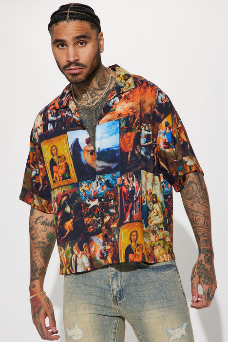 Graphic button sale up shirts