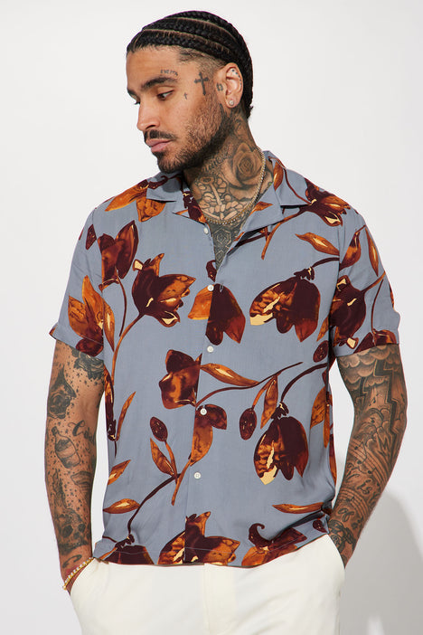 Cruise Ready Cuban Shirt - Grey/combo