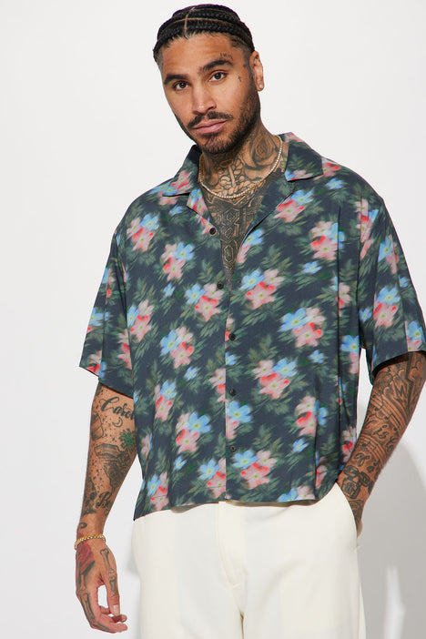 Flower button up best sale shirt