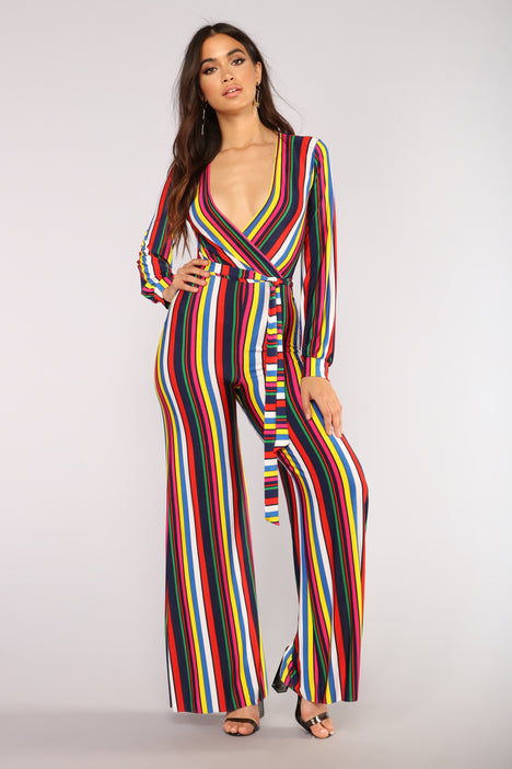 Striped jumpsuit fashion top nova