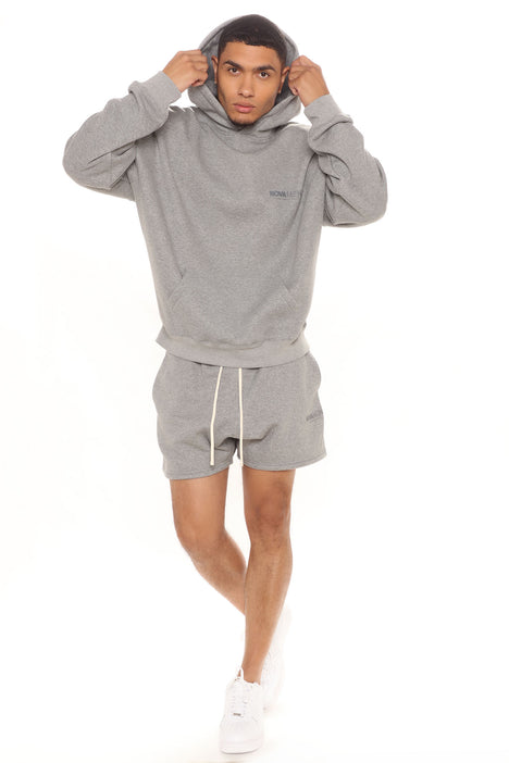 Grey sweatpants sales shorts