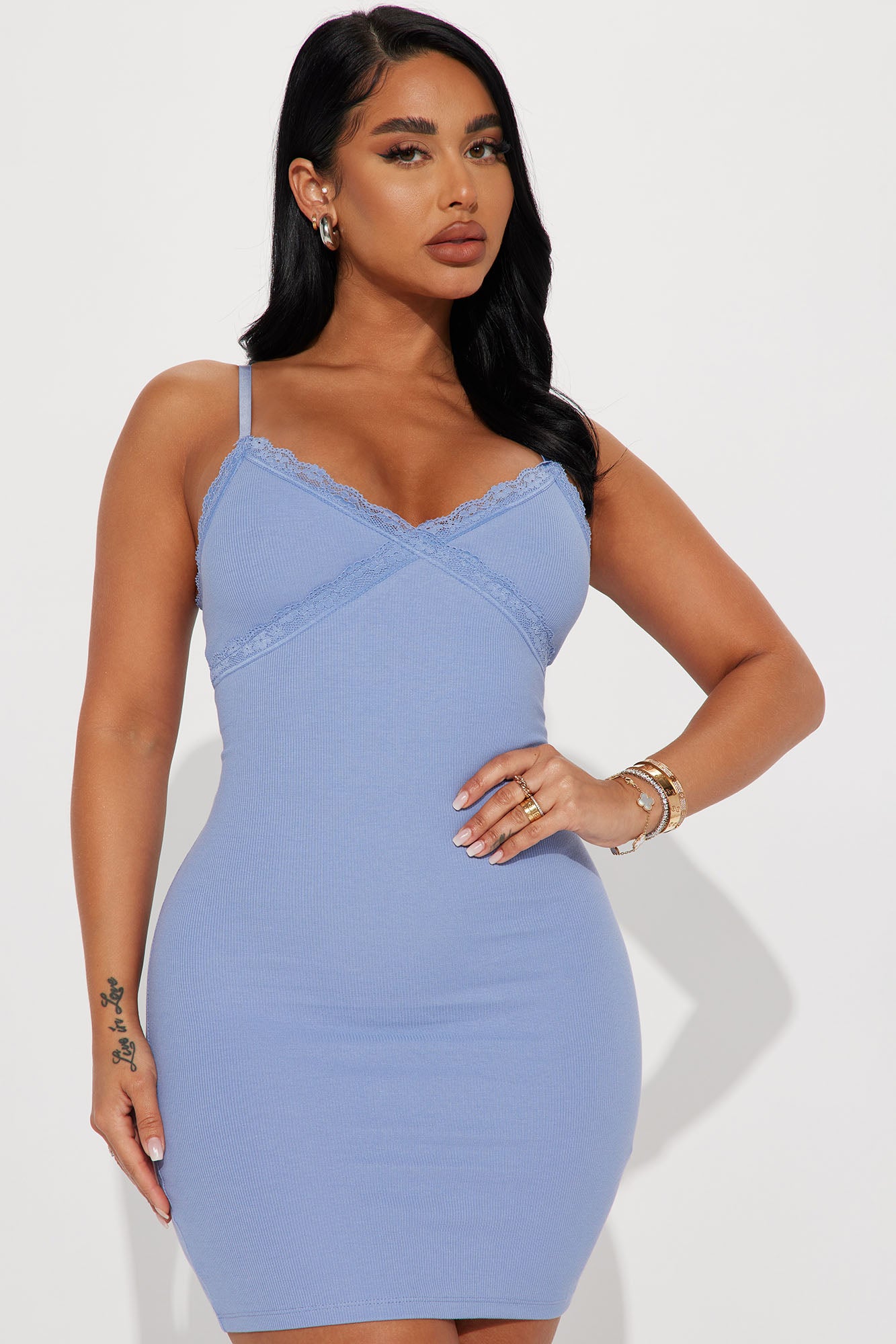 Fashion nova blue lace dress hot sale