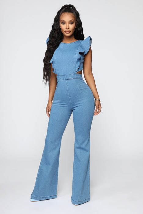 Jean romper discount fashion nova