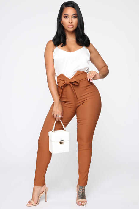 Knot Your Girl Pants Brown