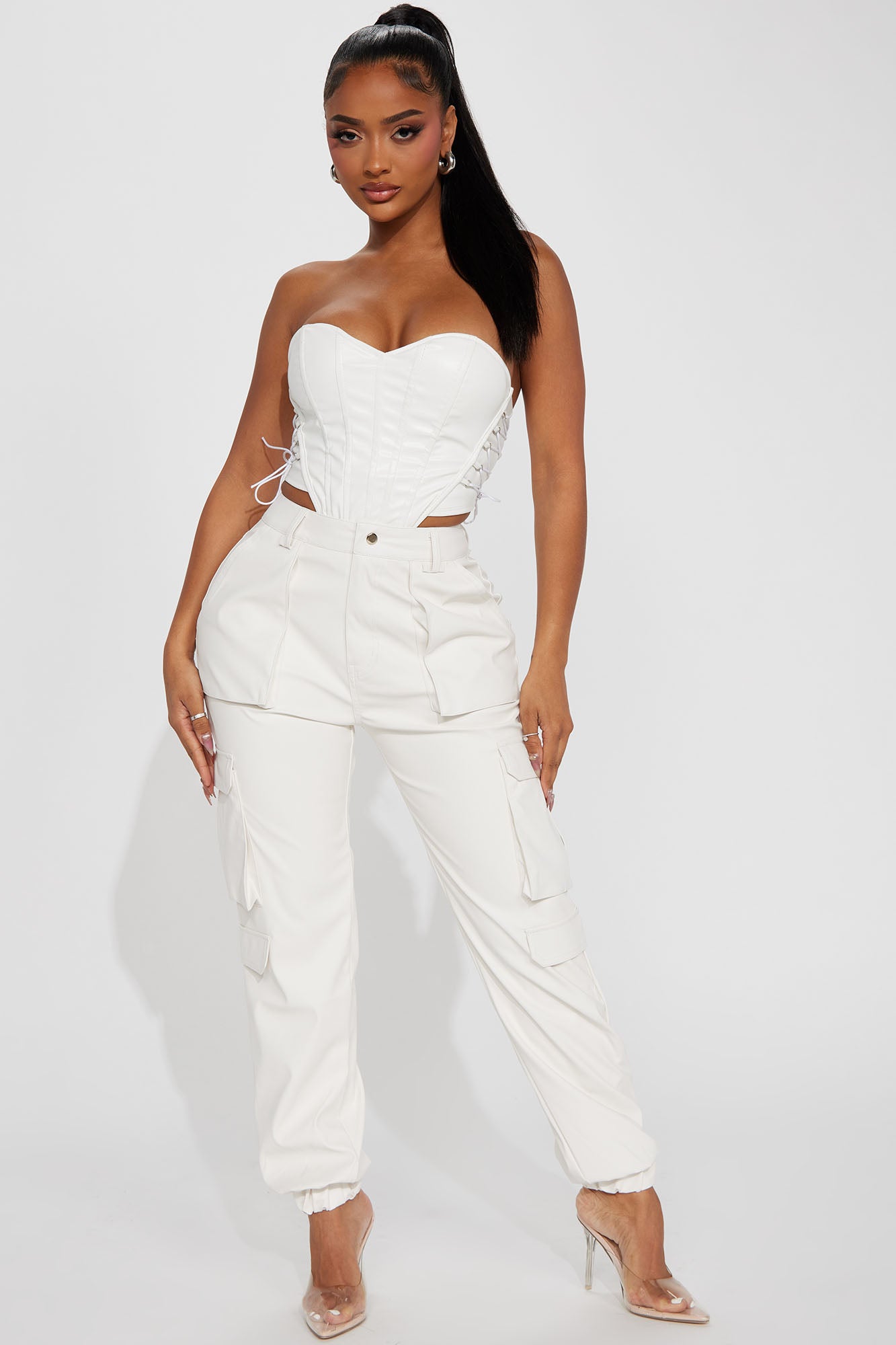 Fashion nova deals white pants suit
