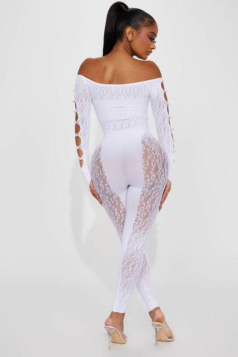 White fashion nova jumpsuit 2025