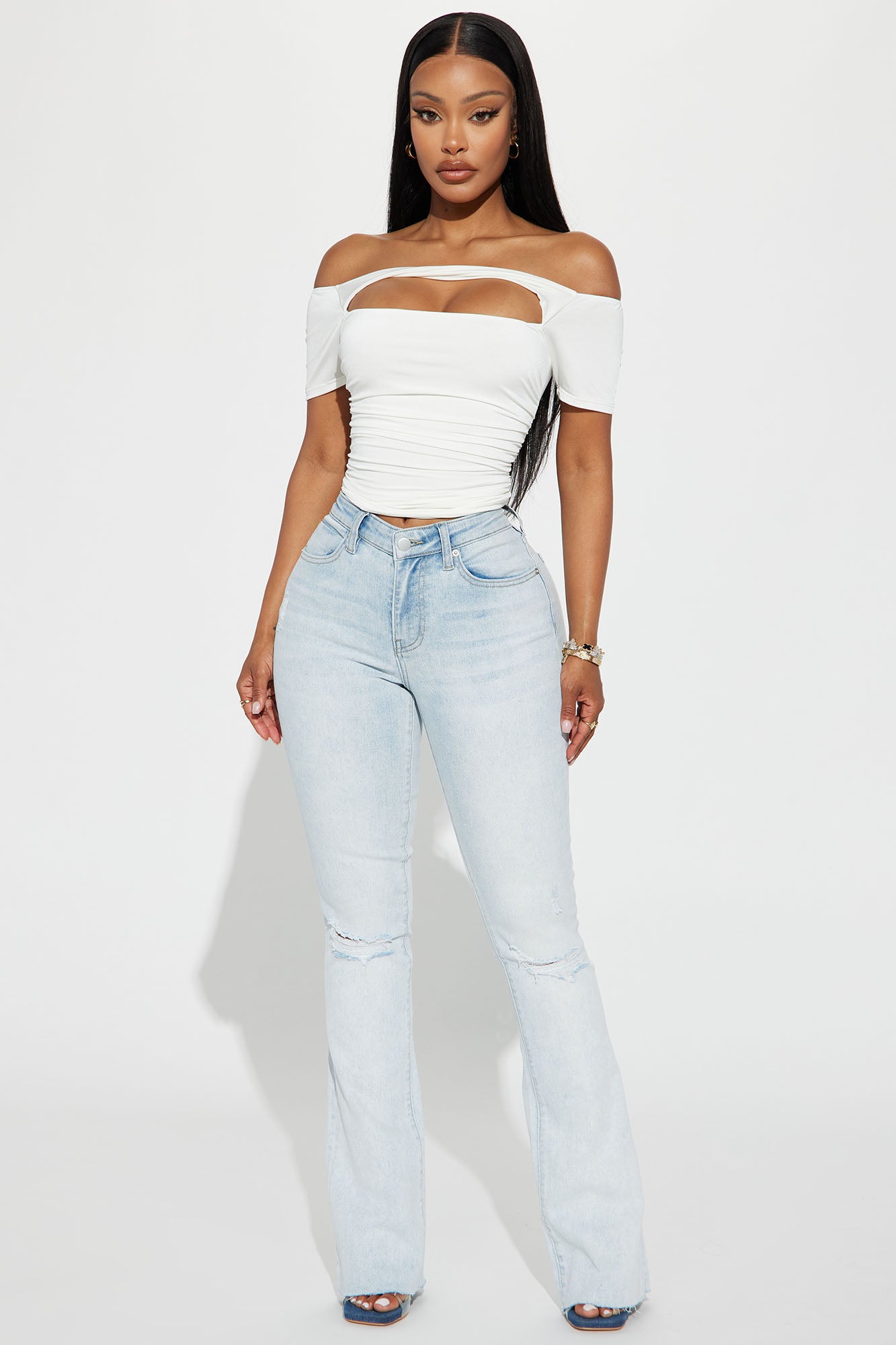 Seven Heavens Stretch Bootcut Jeans Light Wash
