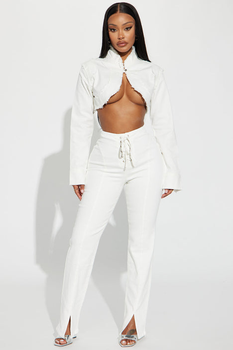 White cropped hotsell bolero jacket