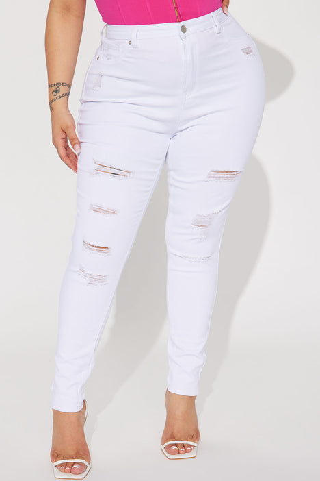White ripped clearance jeggings plus size