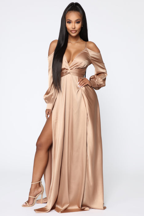 Mansion dinner party sale satin gown