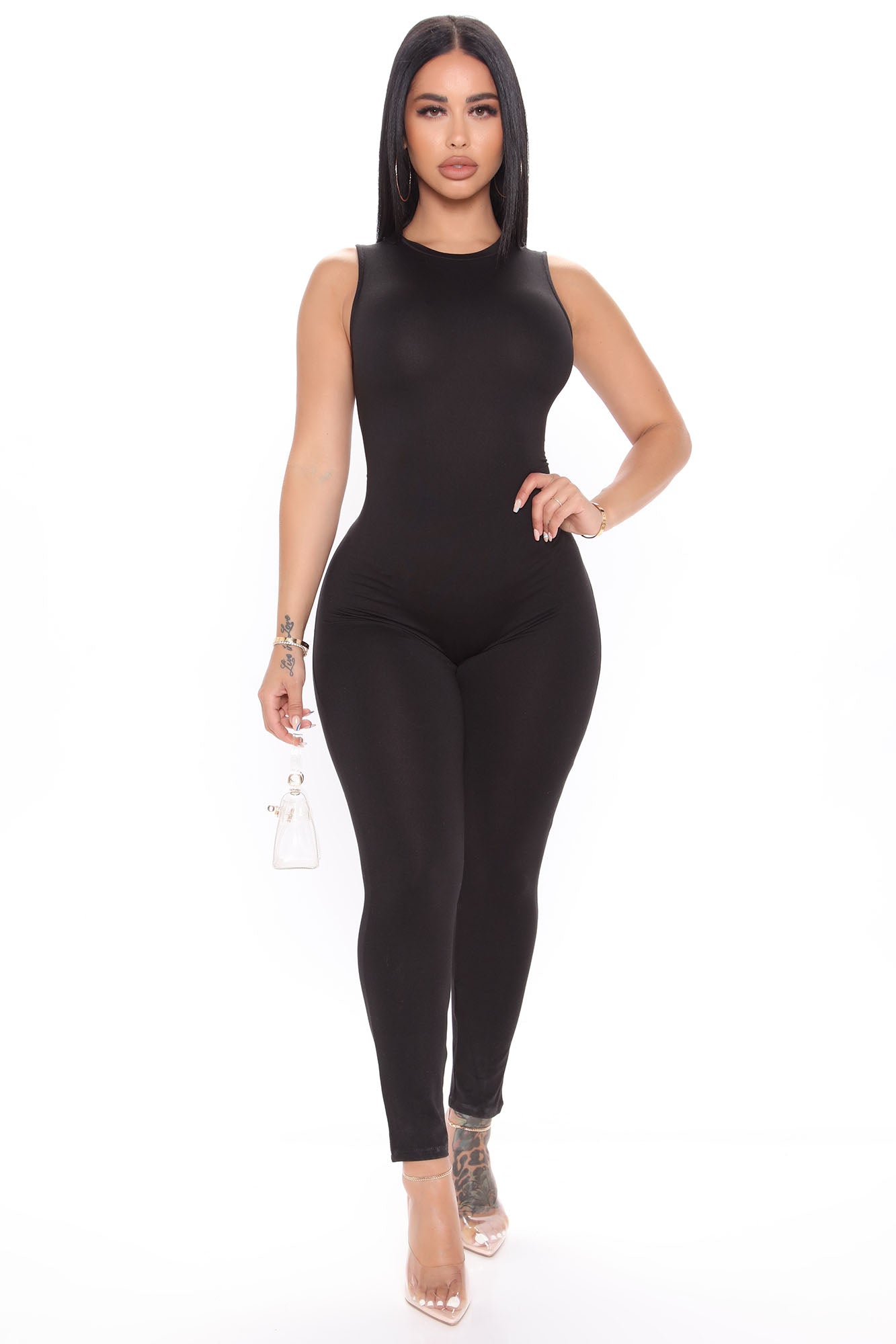 Jessie Skinny Leg Jumpsuit Black
