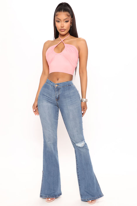 Junk In The Trunk Flare Jeans Light Blue Wash
