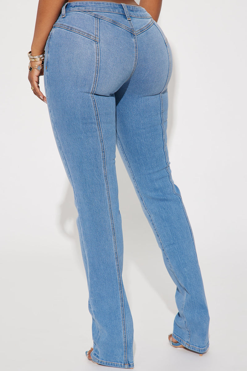You Got It Low Rise Stretch Slim Straight Leg Jean Medium Wash