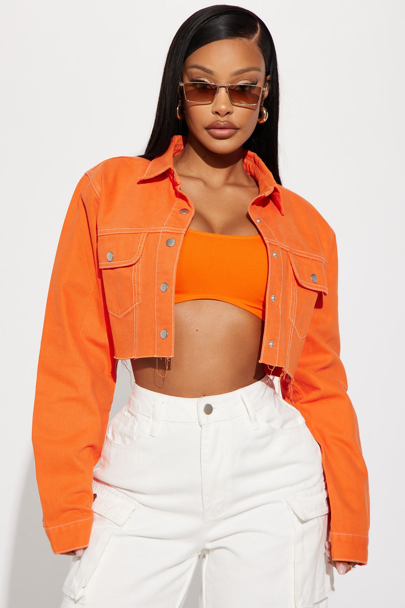 Jean jacket orange store