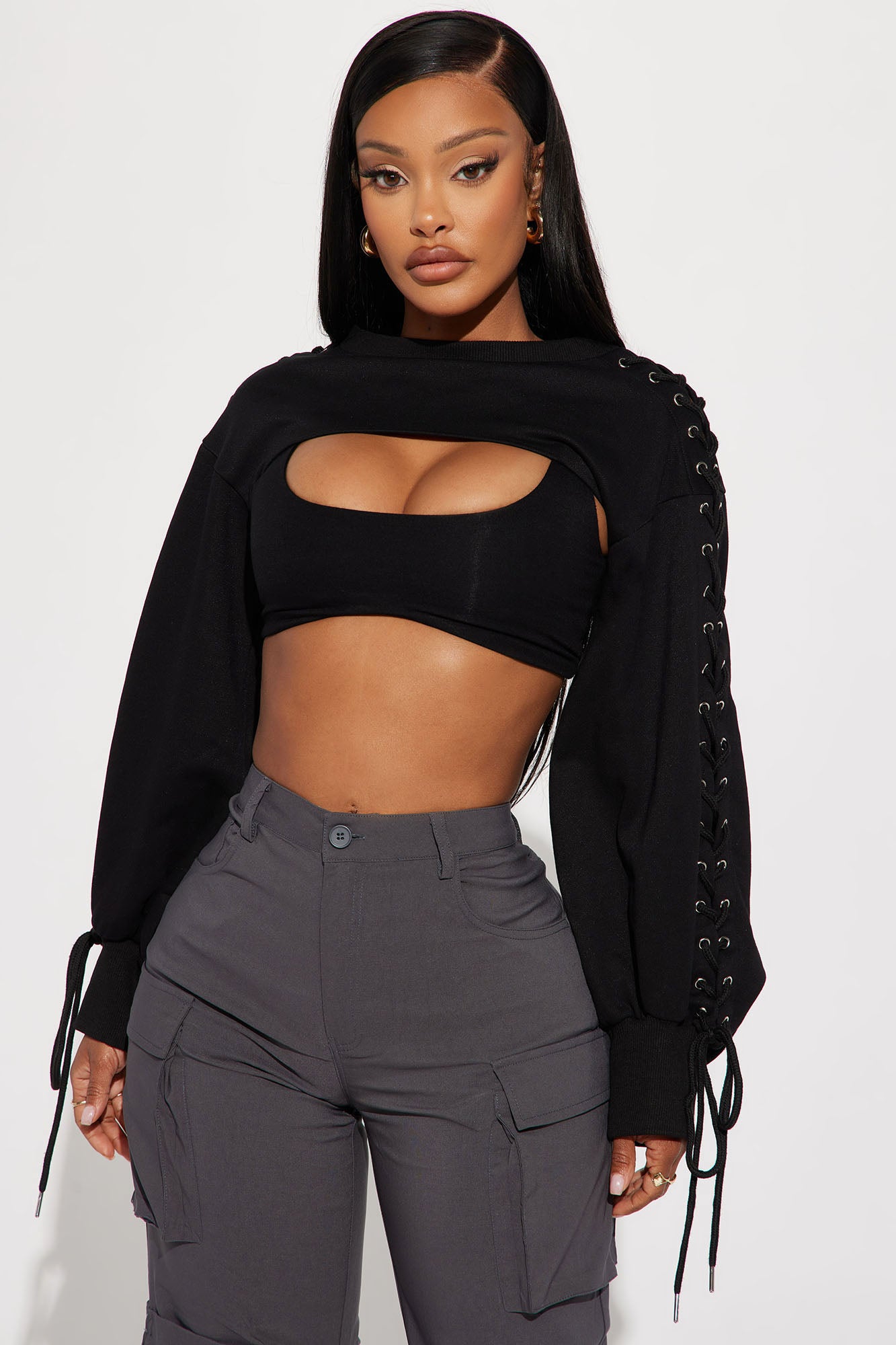 Black 2025 shrug top