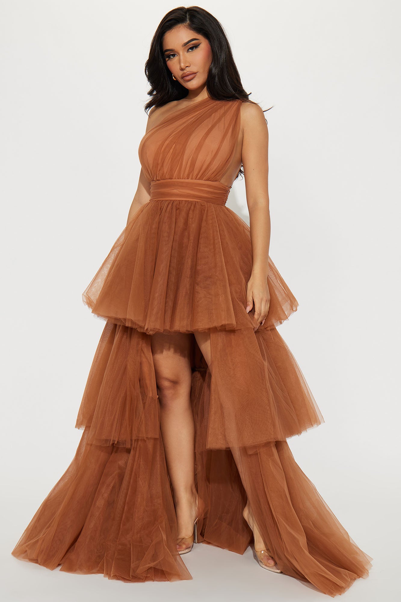 Aurora Tulle Maxi Gown Mocha