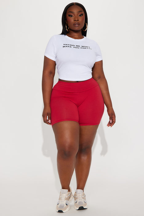 Plus size red sales shorts