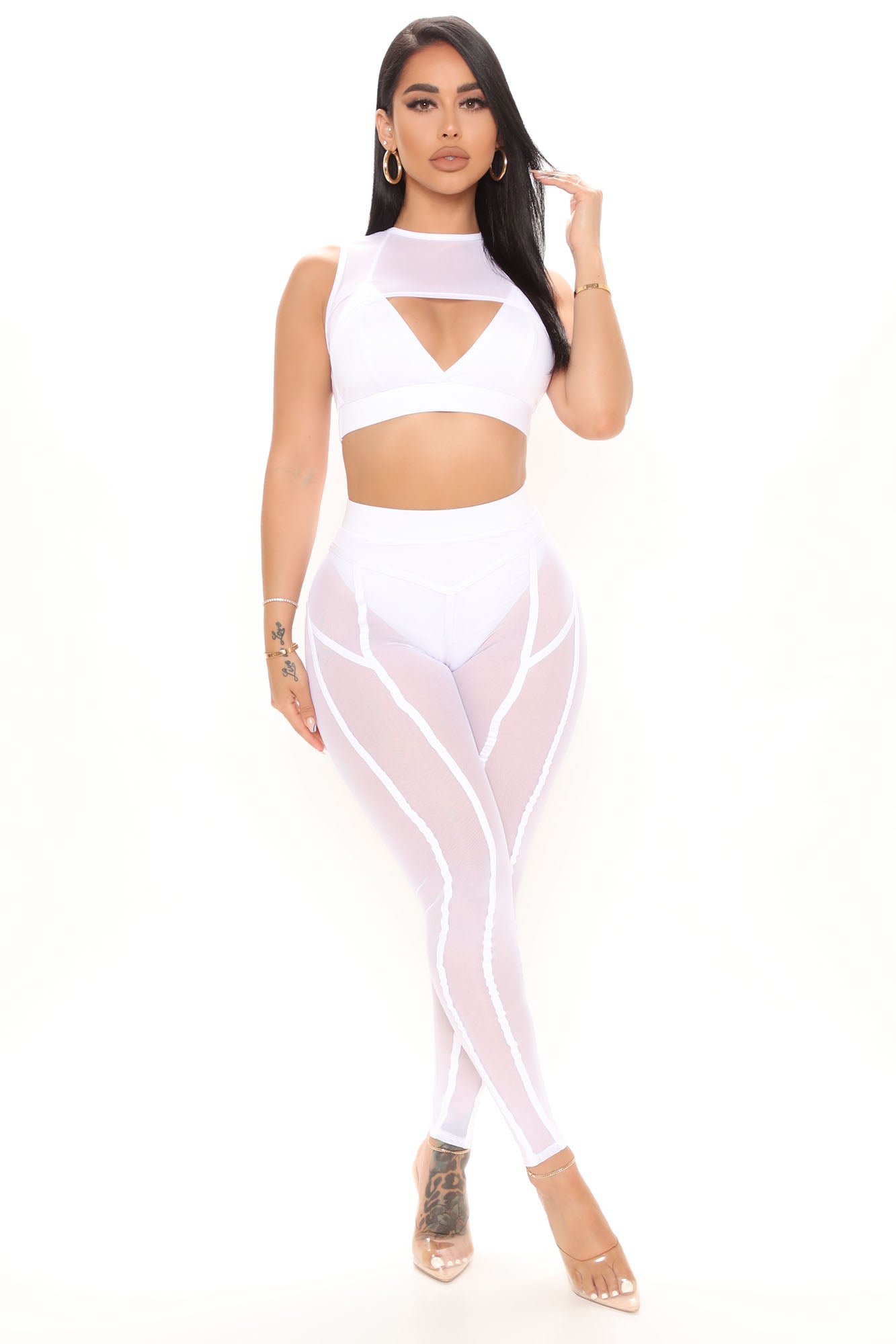 White on sale mesh tights