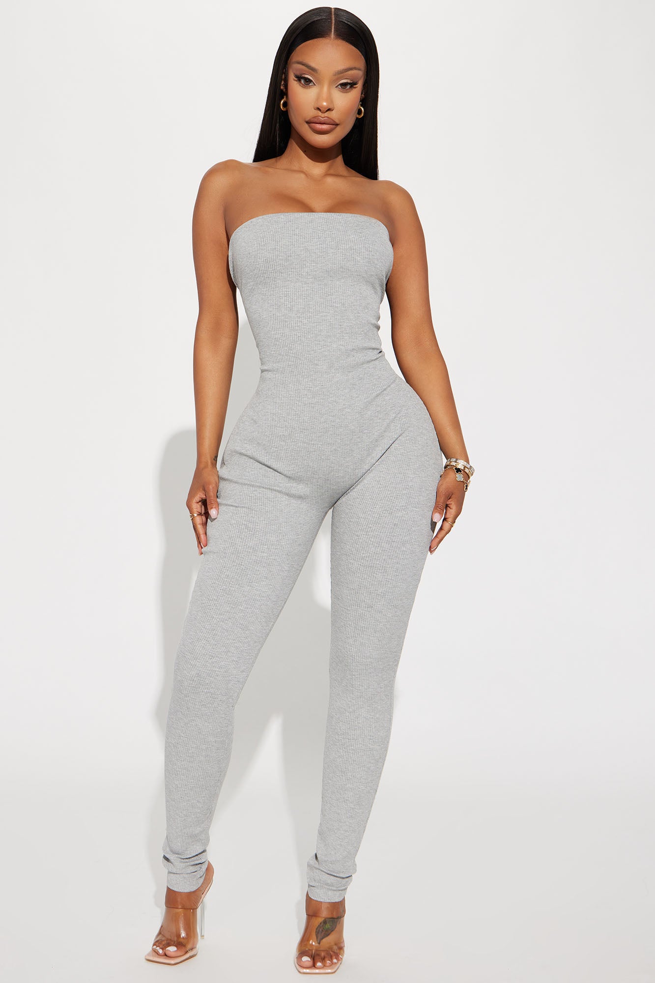 Grey jumpsuit clearance fashion nova