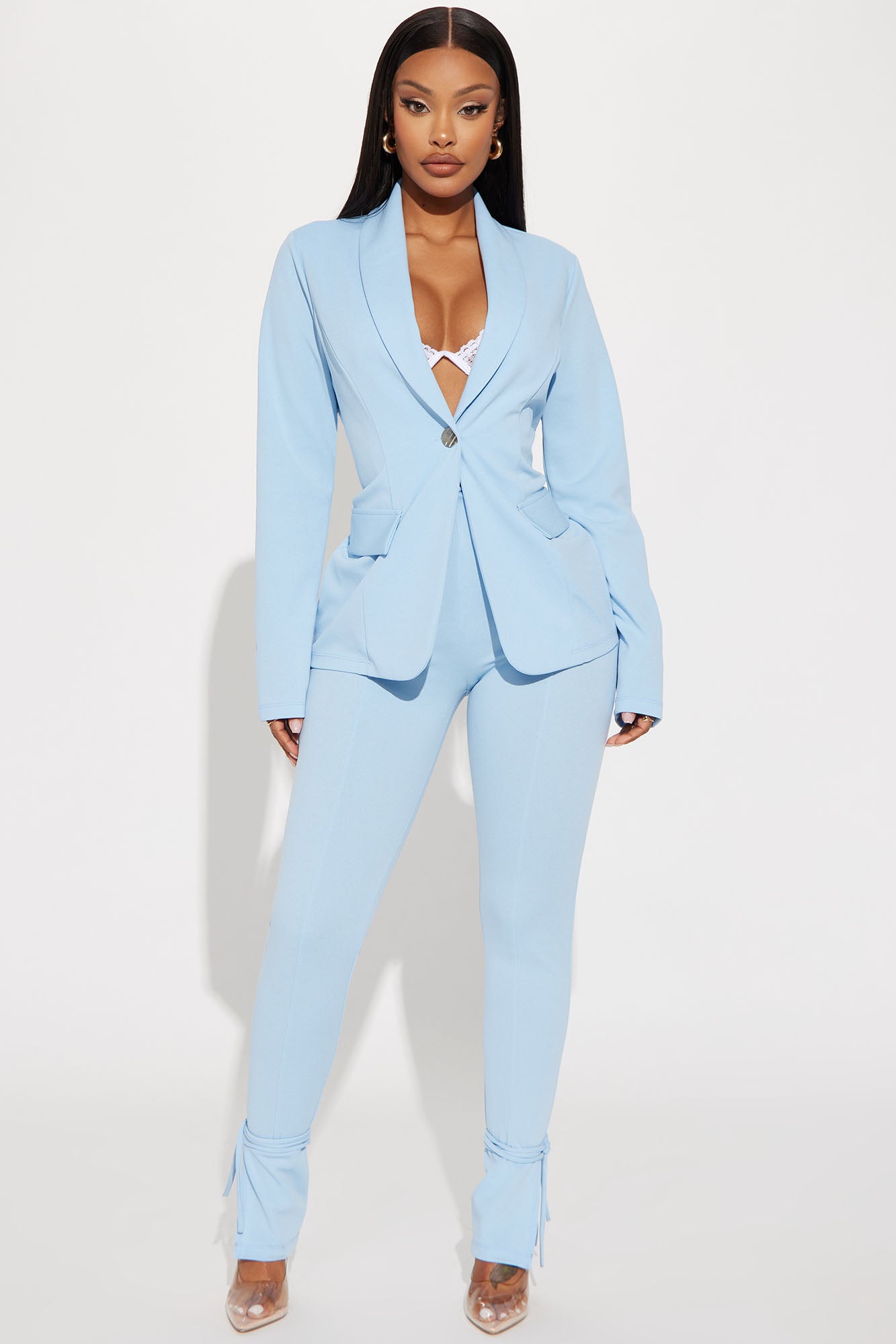 Head Of The Table Pant Suit - Light Blue
